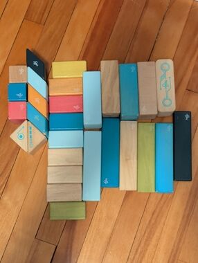 Tegu magnetic Building Blocks Set - Blue & Multi Color